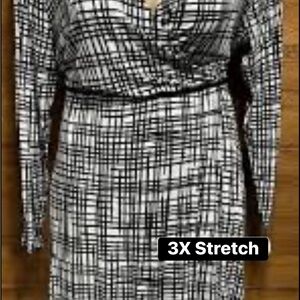 Ava & Viv Black and White Long Sleeve Dress